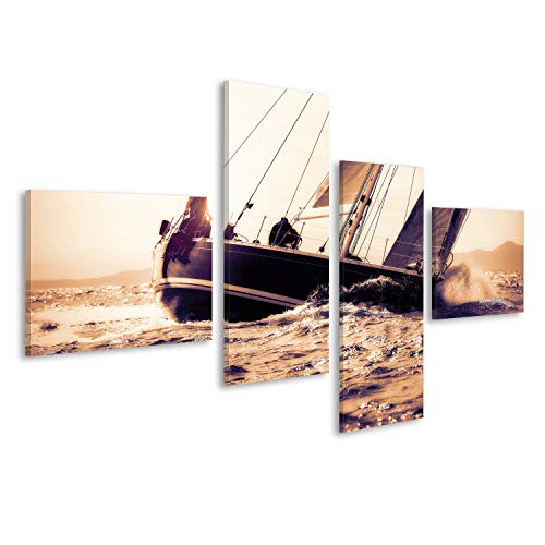 islandburner Bild auf Leinwand Segelboot Segeln auf Sonnenuntergang Wandbild, Poster, Leinwandbild, Deko, Wanddeko, Wandtattoo von islandburner