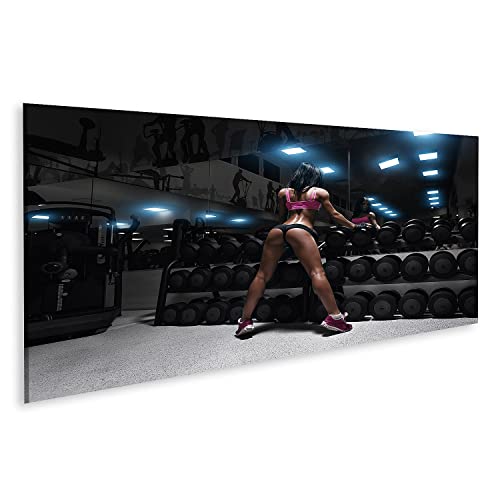 islandburner Bild auf Leinwand Sexy Junge Brünette Frau Im Gym Motivation Work Out Bilder Wandbilder Poster von islandburner