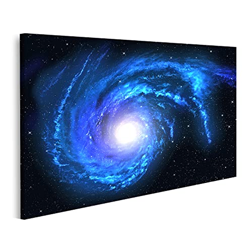 islandburner Bild auf Leinwand Sternspirale Weltraum Galaxie Universum Blau Stern Bilder Wandbilder Poster von islandburner