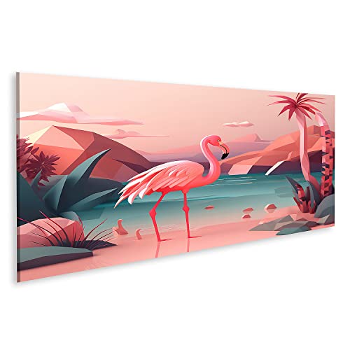 islandburner Bild auf Leinwand Süßer Sommer Rosa Flamingo Süßer Sommer Rosa Flamingo Bilder Wandbilder Poster IXFW-Pano von islandburner