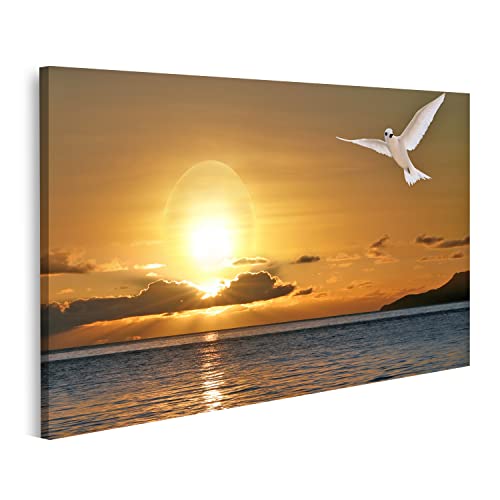 islandburner Bild auf Leinwand Taube Sonnenaufgang Frieden Glück Ostern Bilder Wandbilder Poster IMYY-1K von islandburner