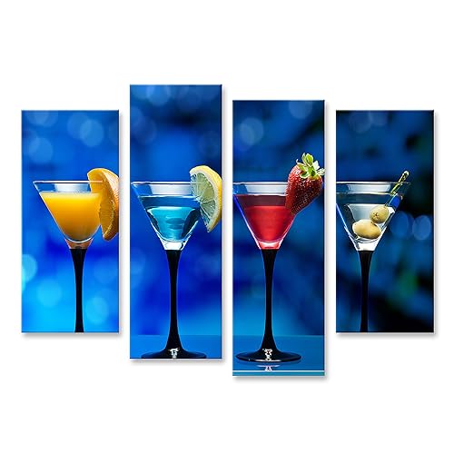 islandburner Bild auf Leinwand Verschiedene Cocktails Garniert Mit Früchten Auf Glastisch In Bar Bilder Wandbilder Poster von islandburner