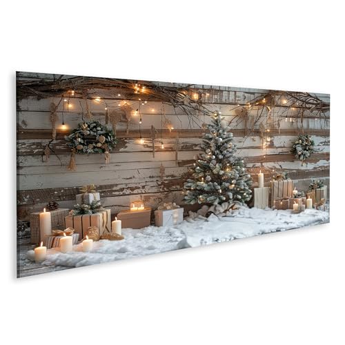 islandburner Bild auf Leinwand Verschneite Weihnachtsszene geschmückter Baum Kerzen Kleiner Weihnachtsbaum vor Holzwand Bilder Wandbilder Poster islandburner Bild auf Leinwand Verschneite Weihnachtsszene geschmückter Baum Kerzen Kleiner Weihnachtsbaum vor Holzwand Bilder Wandbilder Poster von islandburner