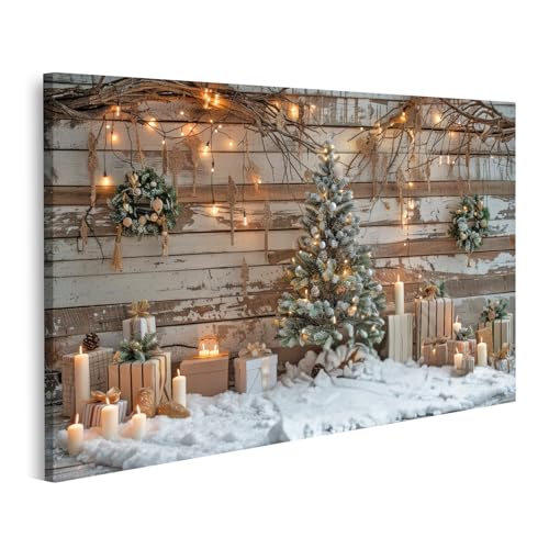islandburner Bild auf Leinwand Verschneite Weihnachtsszene geschmückter Baum Kerzen Kleiner Weihnachtsbaum vor Holzwand Bilder Wandbilder Poster islandburner Bild auf Leinwand Verschneite Weihnachtsszene geschmückter Baum Kerzen Kleiner Weihnachtsbaum vor Holzwand Bilder Wandbilder Poster von islandburner