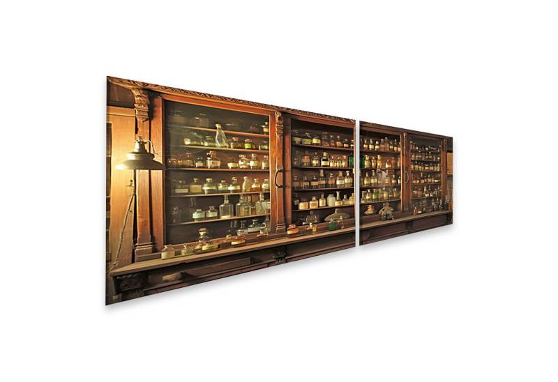 islandburner Leinwandbild, Apothekerschrank mit alten Medizinflaschen von islandburner