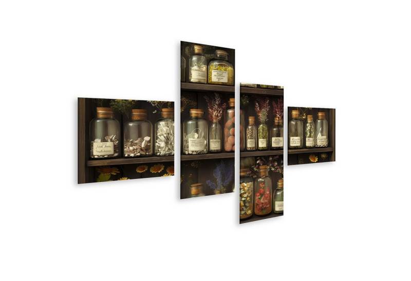 islandburner Leinwandbild, Apothekerschrank mit getrockneten Pflanzen und Blumen von islandburner