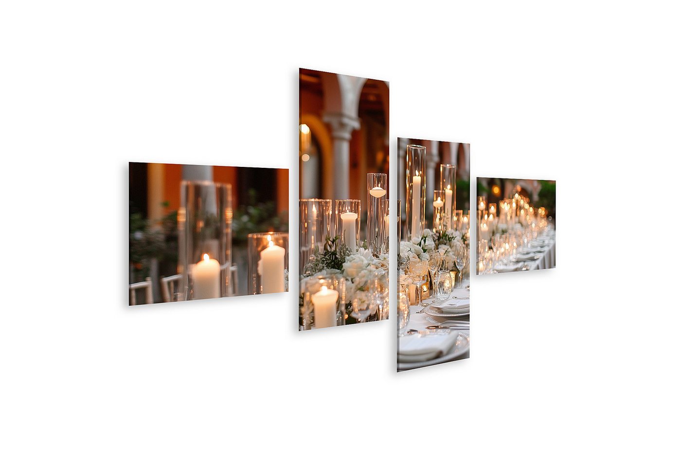 islandburner Leinwandbild, Elegante Abendtafel mit Kerzen und Blumen islandburner Leinwandbild, Elegante Abendtafel mit Kerzen und Blumen von islandburner