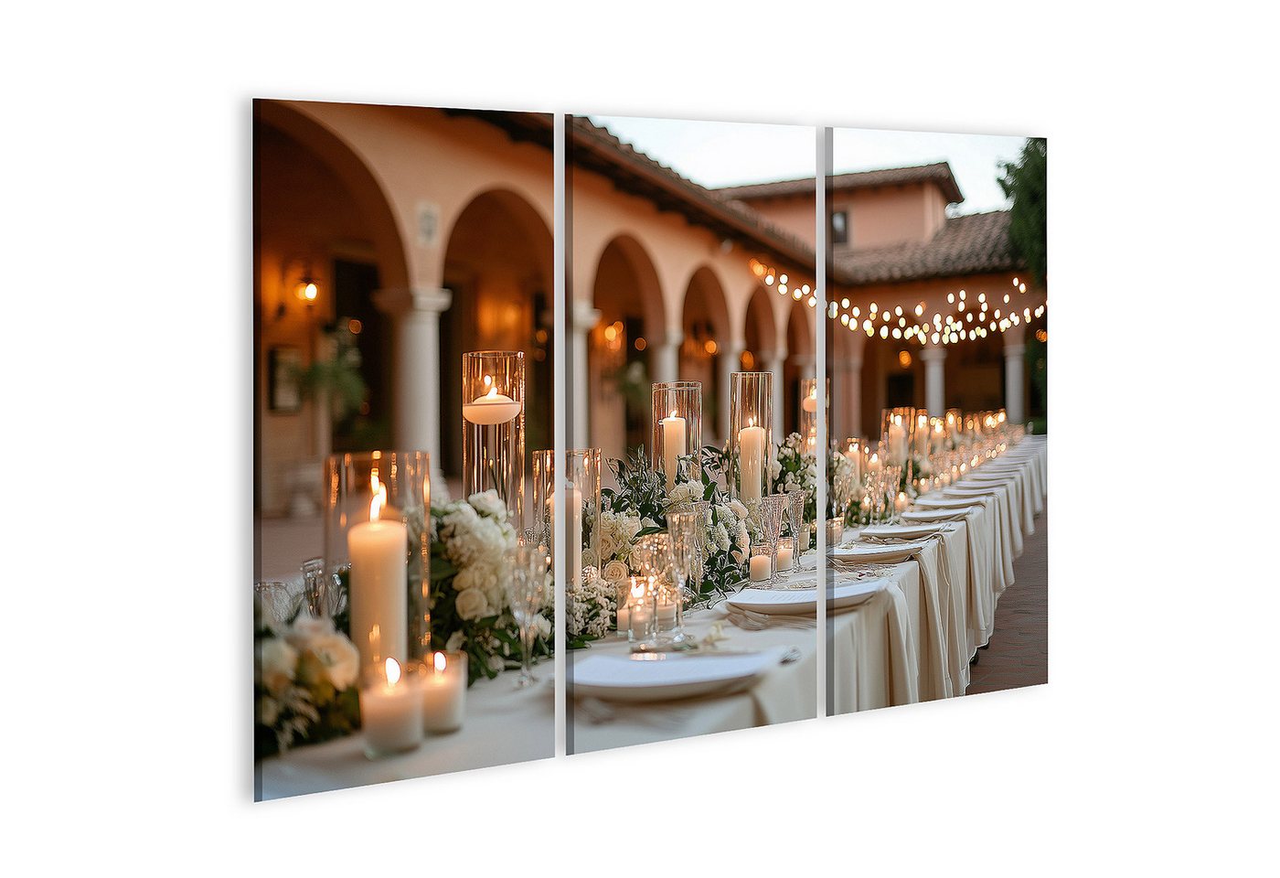islandburner Leinwandbild, Elegante Hochzeitstafel mit Kerzen und Lichtern islandburner Leinwandbild, Elegante Hochzeitstafel mit Kerzen und Lichtern von islandburner