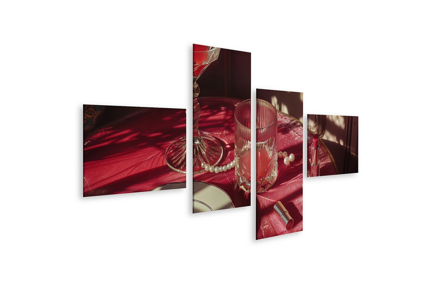 islandburner Leinwandbild, Eleganter Nachmittag mit Schminktisch und Getränken islandburner Leinwandbild, Eleganter Nachmittag mit Schminktisch und Getränken von islandburner