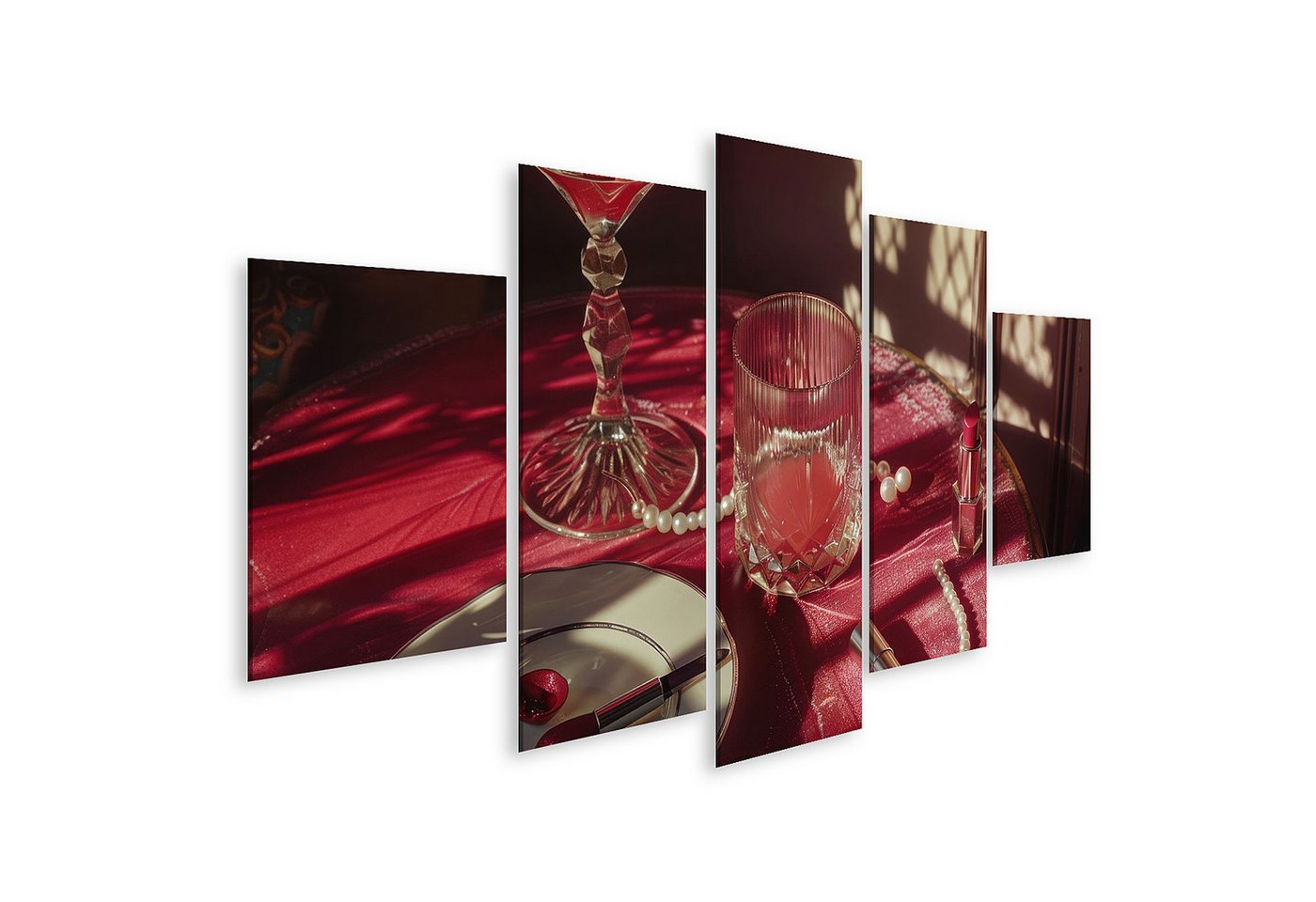islandburner Leinwandbild, Eleganter Nachmittag mit Schminktisch und Getränken islandburner Leinwandbild, Eleganter Nachmittag mit Schminktisch und Getränken von islandburner