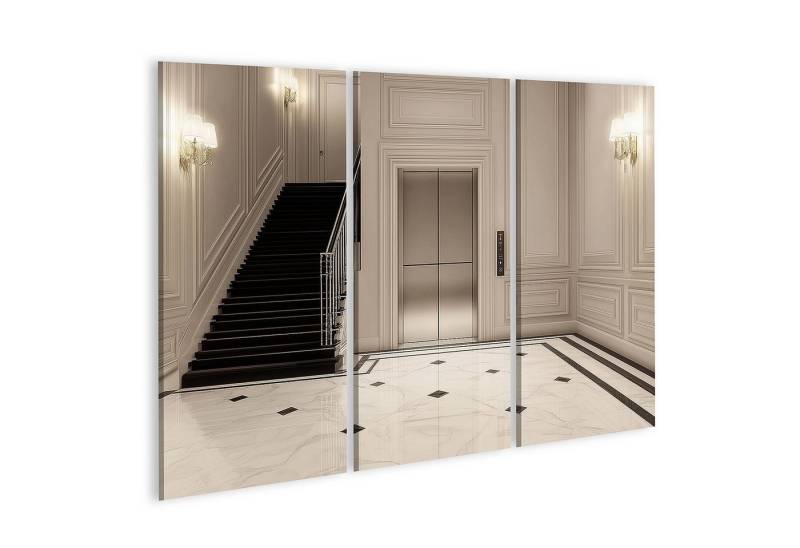 islandburner Leinwandbild, Elegantes Foyer mit Treppe und Aufzug von islandburner