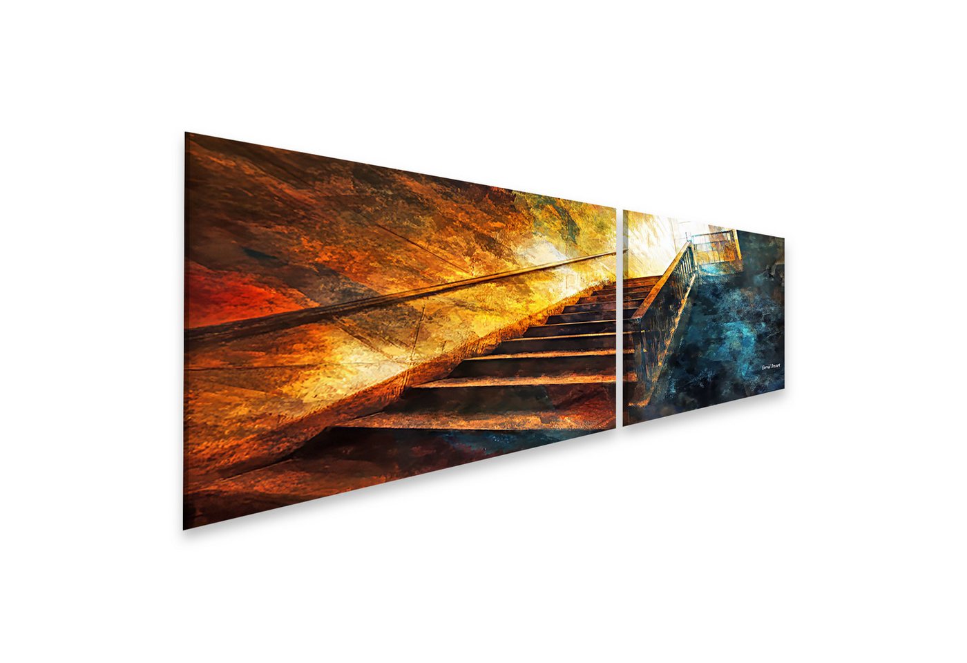 islandburner Leinwandbild, Ewiger Abstieg in farbenfroher Treppe von islandburner