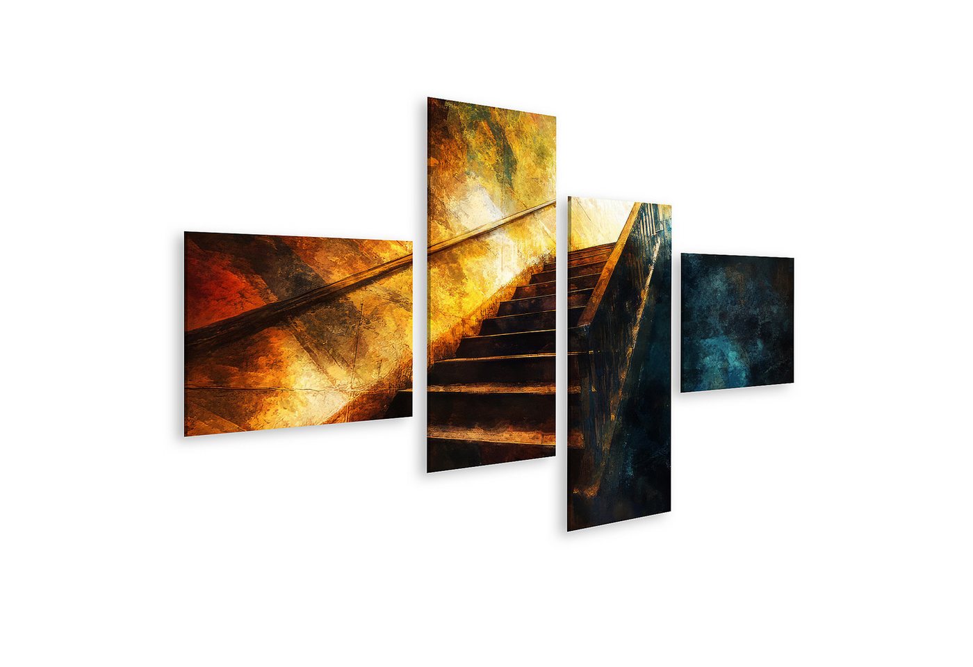 islandburner Leinwandbild, Ewiger Abstieg in farbenfroher Treppe von islandburner