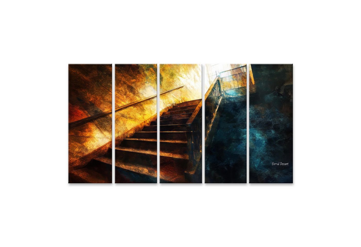 islandburner Leinwandbild, Ewiger Abstieg in farbenfroher Treppe von islandburner