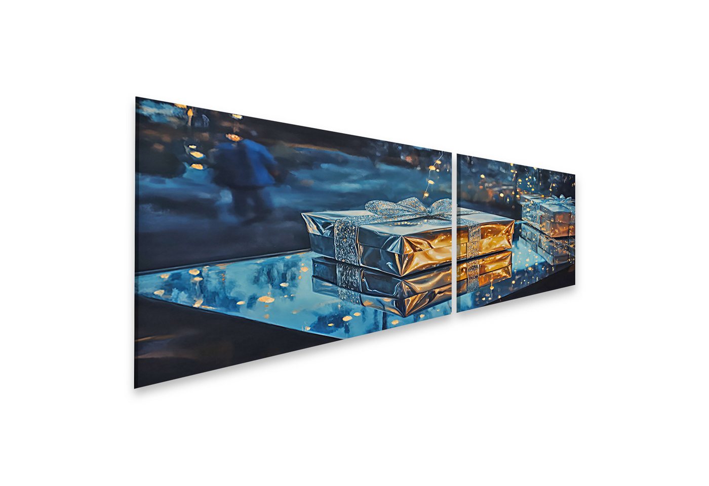 islandburner Leinwandbild, Glänzende Geschenke bei Nachtlicht von islandburner