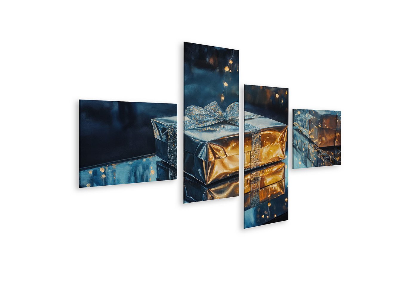 islandburner Leinwandbild, Glänzende Geschenke bei Nachtlicht von islandburner