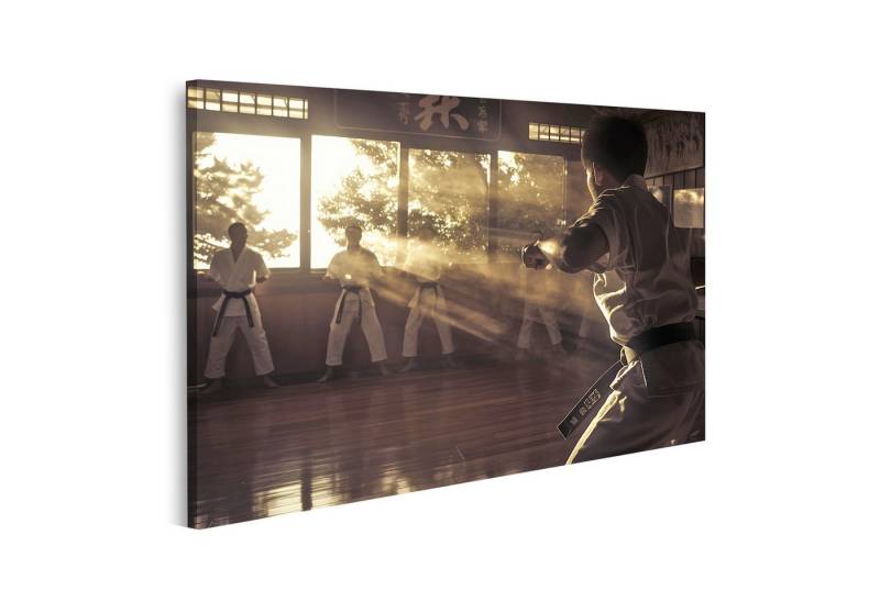 islandburner Leinwandbild, Karate Training im Sonnenlicht durch Fenster von islandburner