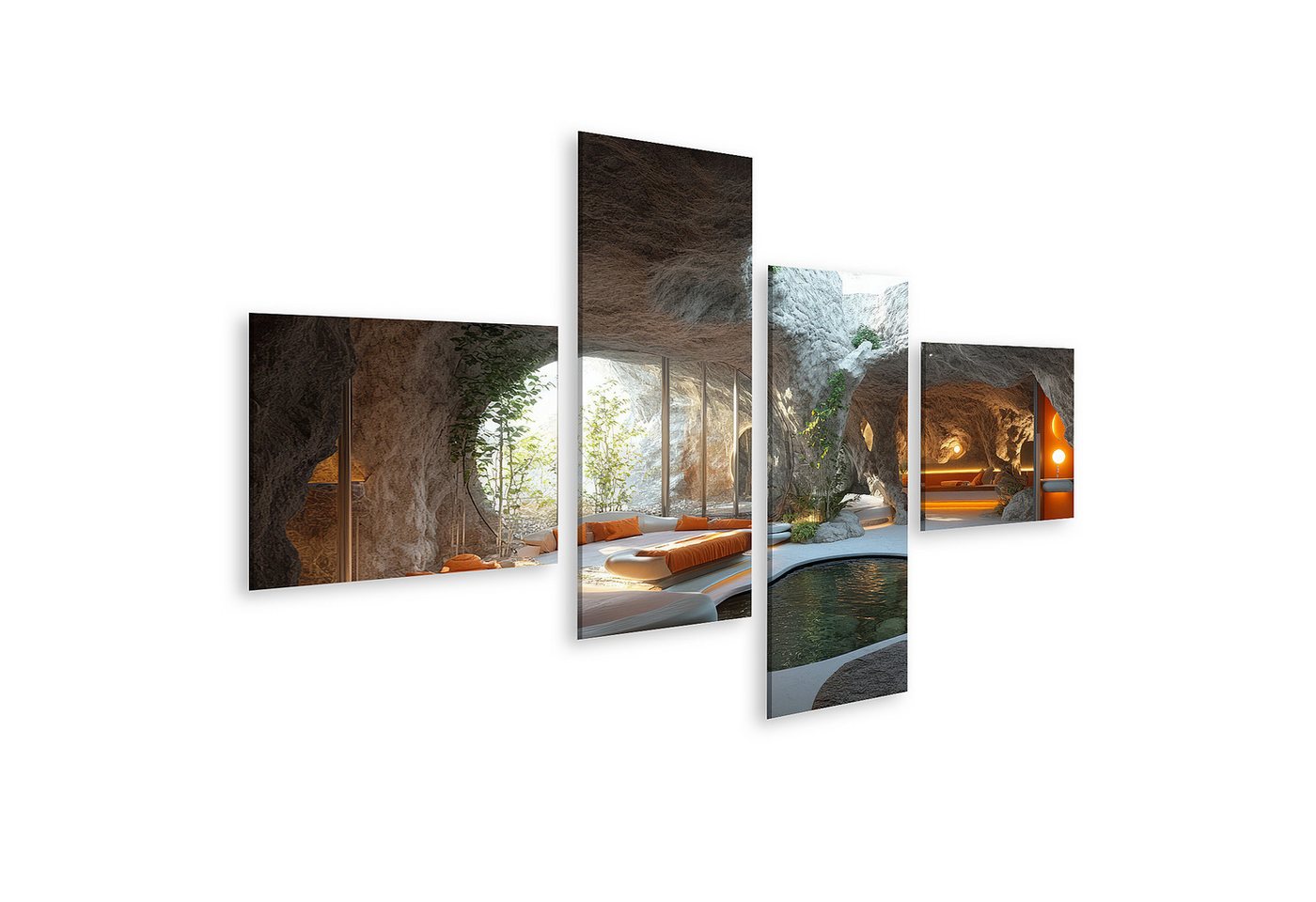 islandburner Leinwandbild, Moderne Höhlenwohnung mit natürlichem Licht und Pool islandburner Leinwandbild, Moderne Höhlenwohnung mit natürlichem Licht und Pool von islandburner