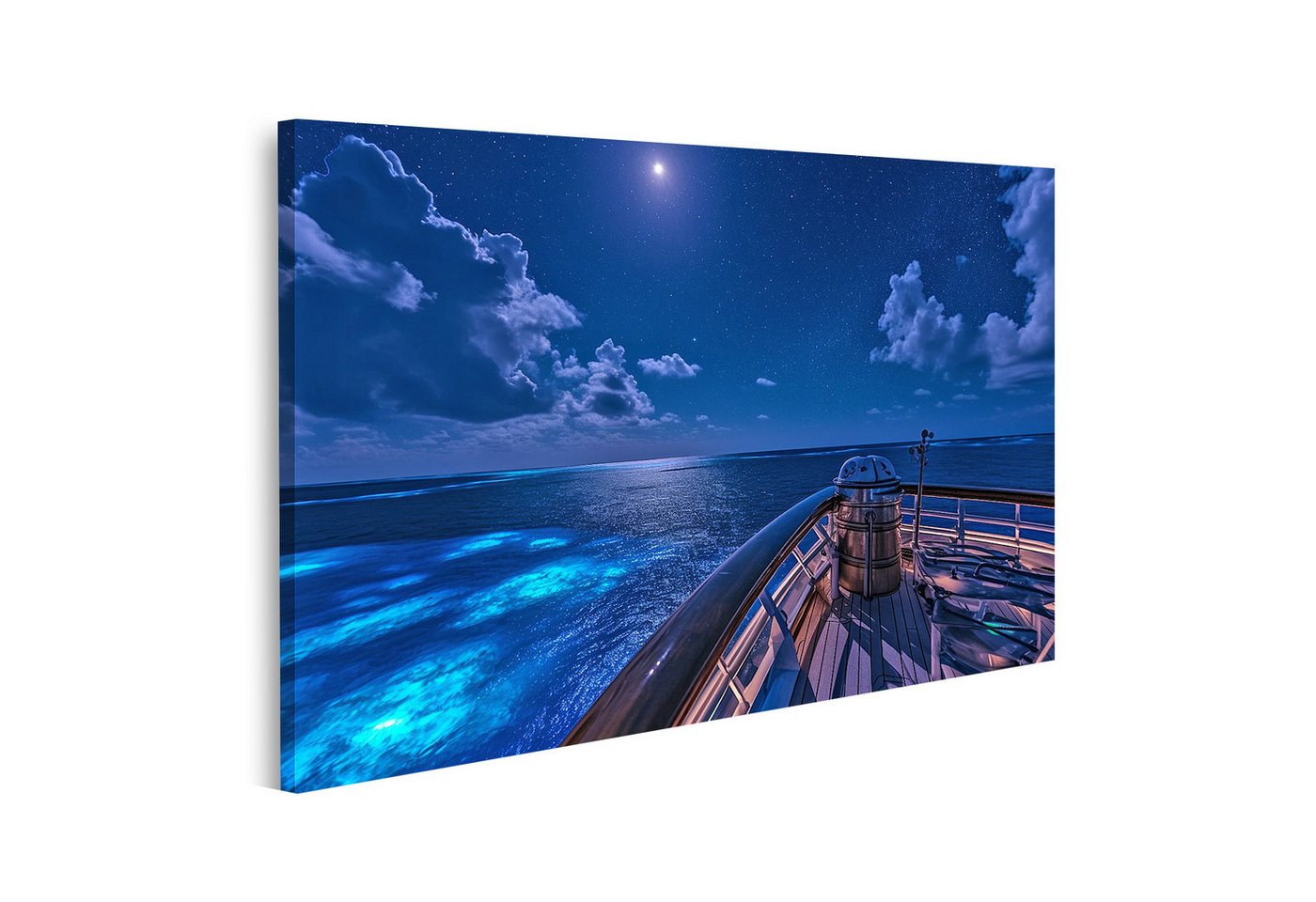 islandburner Leinwandbild, Nachtlichter auf dem Ozean von einer Jacht von islandburner