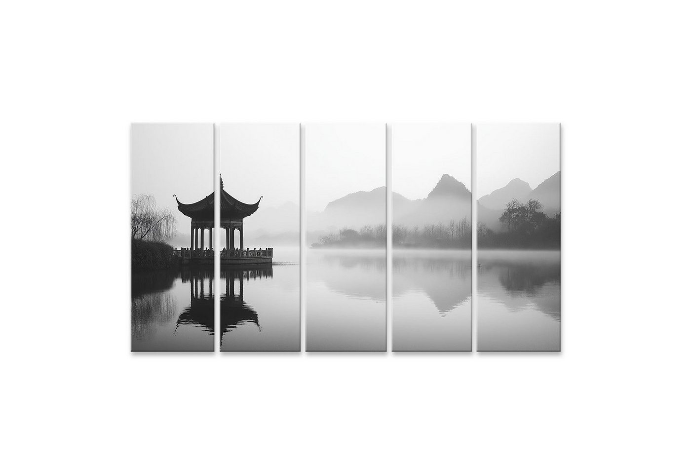 islandburner Leinwandbild, Nebeliger Morgen am chinesischen Pavillon islandburner Leinwandbild, Nebeliger Morgen am chinesischen Pavillon von islandburner