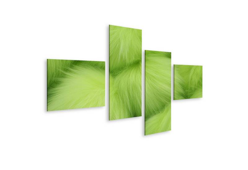 islandburner Leinwandbild, Neongrünes flauschiges Fell Textur von islandburner