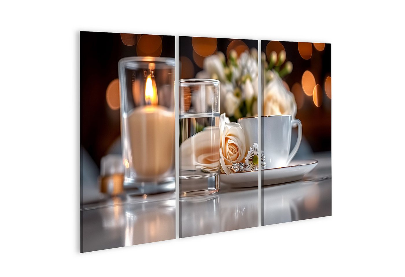 islandburner Leinwandbild, Stilleben mit Kerze Wasser und Kaffee islandburner Leinwandbild, Stilleben mit Kerze Wasser und Kaffee von islandburner