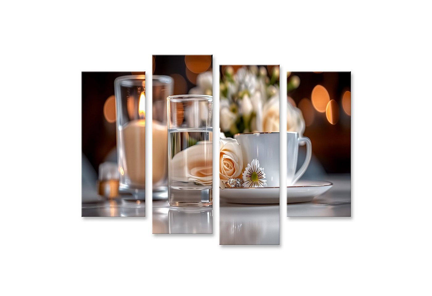 islandburner Leinwandbild, Stilleben mit Kerze Wasser und Kaffee islandburner Leinwandbild, Stilleben mit Kerze Wasser und Kaffee von islandburner