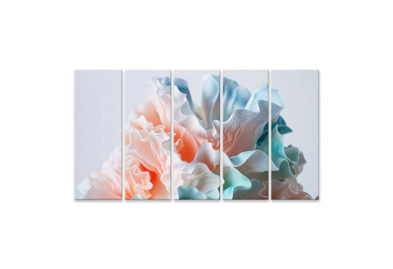 islandburner Leinwandbild Abstraktes & trendiges Wandbild mit skulpturähnlichen Blumen in Pastel von islandburner