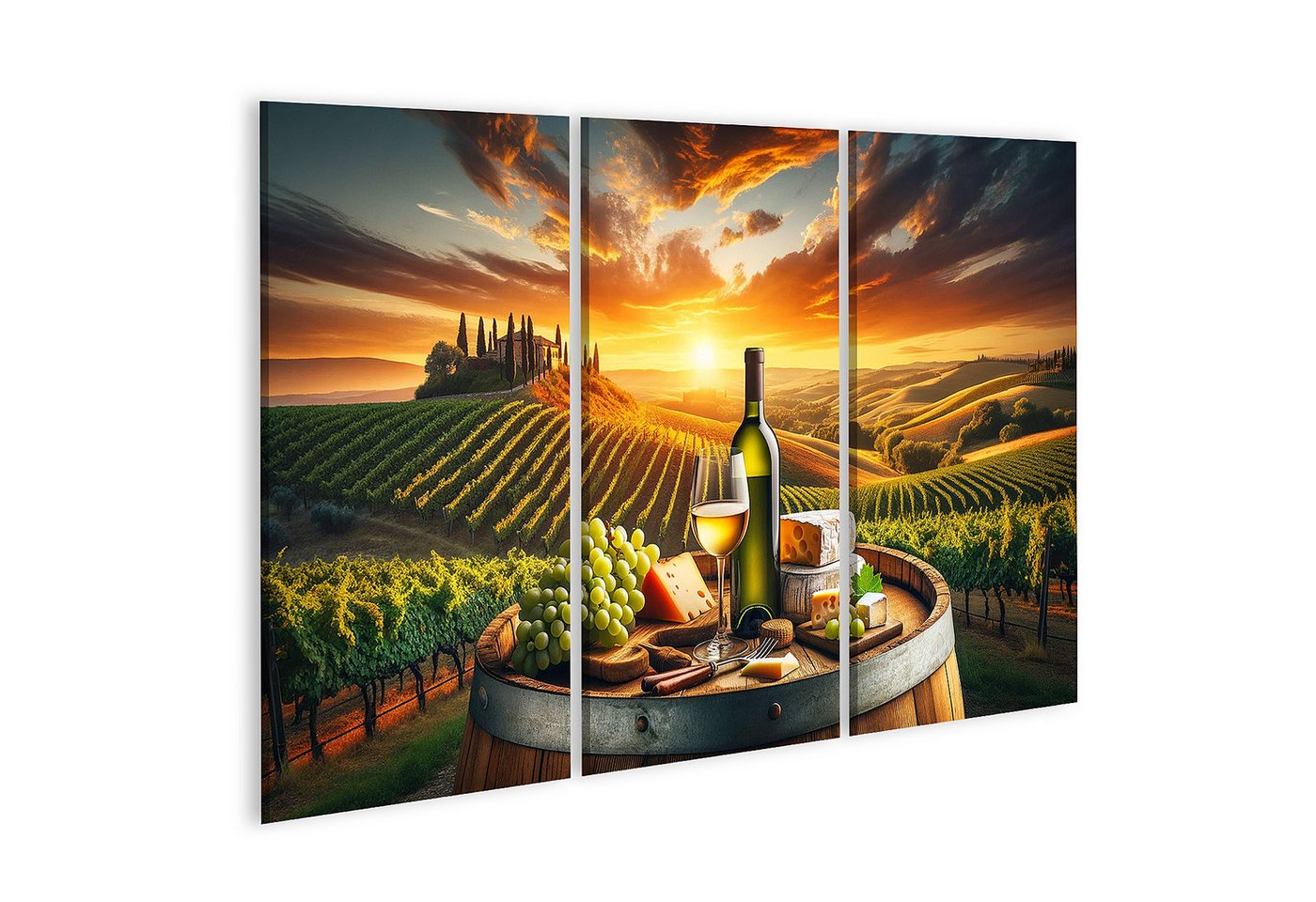 islandburner Leinwandbild Altes Holzfass als Tisch üppiger Weinberg hochauflösend islandburner Leinwandbild Altes Holzfass als Tisch üppiger Weinberg hochauflösend von islandburner