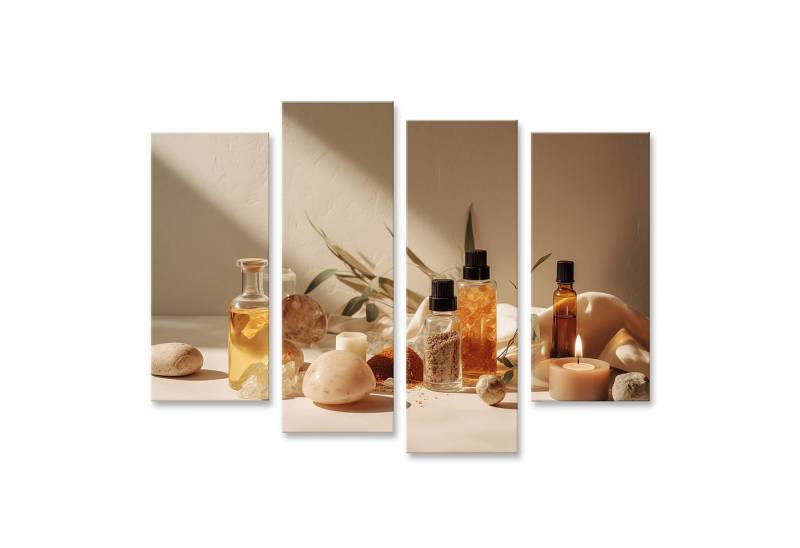 islandburner Leinwandbild Aromatherapie mit verschiedenen Ölen in einem Thai Massage S Bilder von islandburner