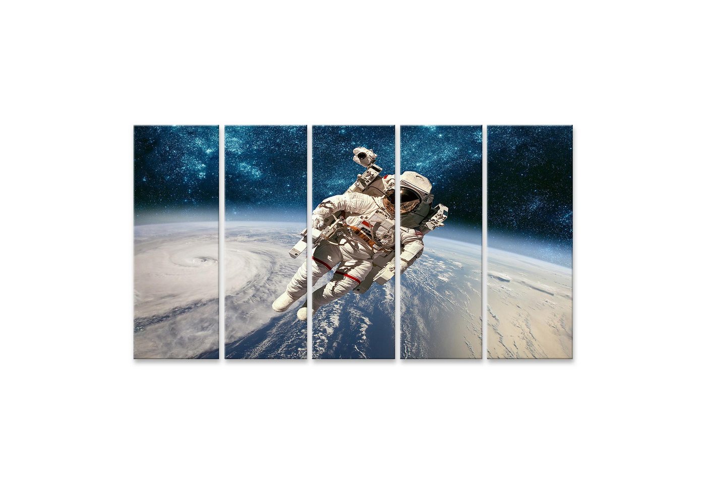 islandburner Leinwandbild Astronaut im Weltraum über der Erde Wandbild von islandburner