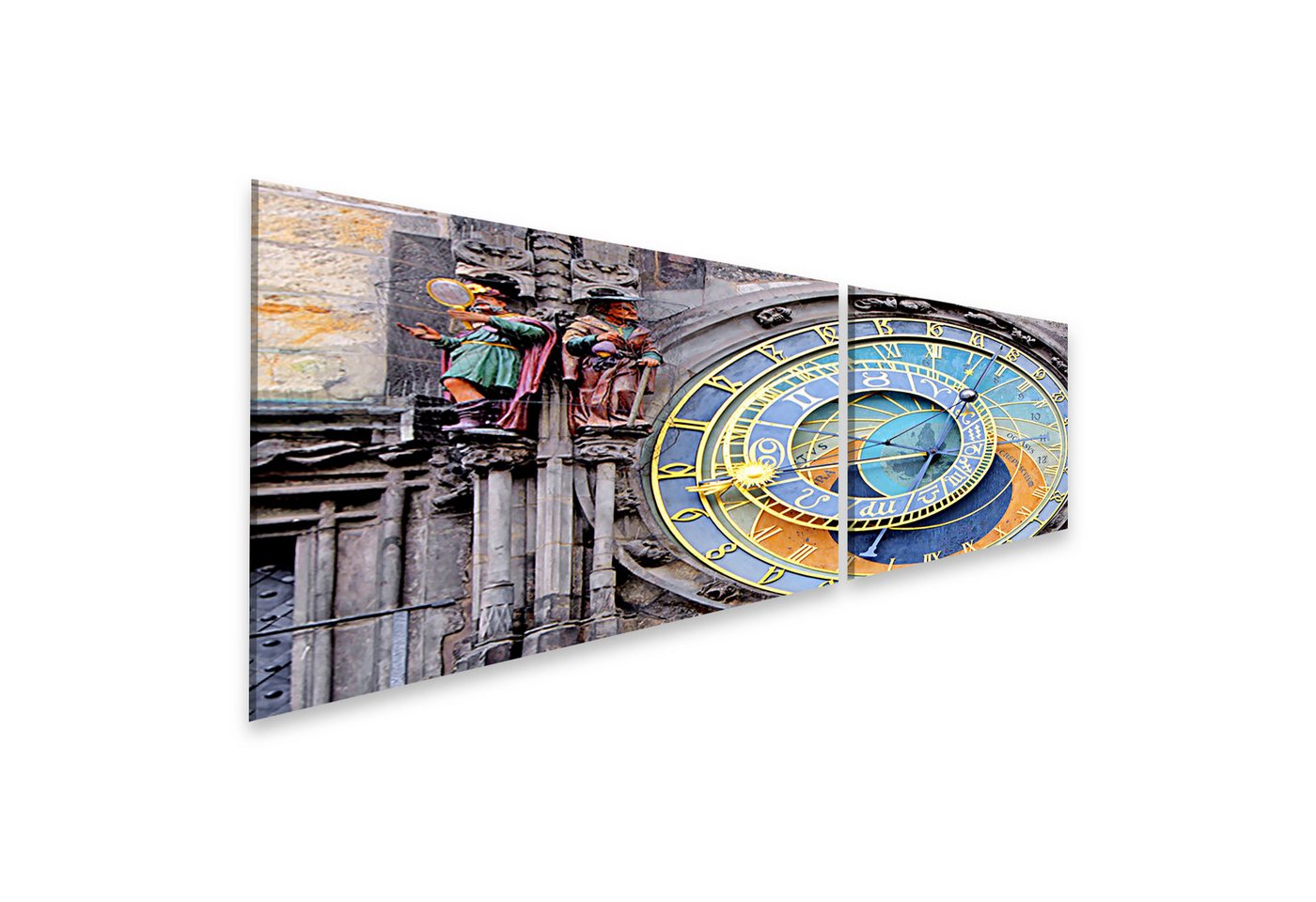 islandburner Leinwandbild Astronomische Uhr Prag Detailansicht Wandbild von islandburner