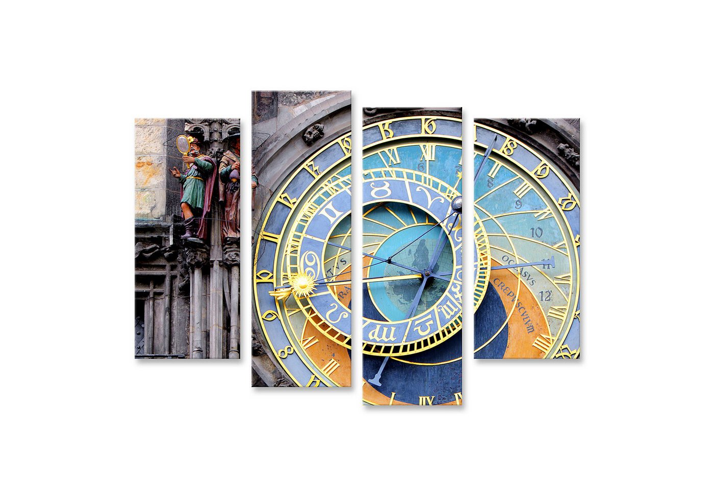 islandburner Leinwandbild Astronomische Uhr Prag Detailansicht Wandbild von islandburner