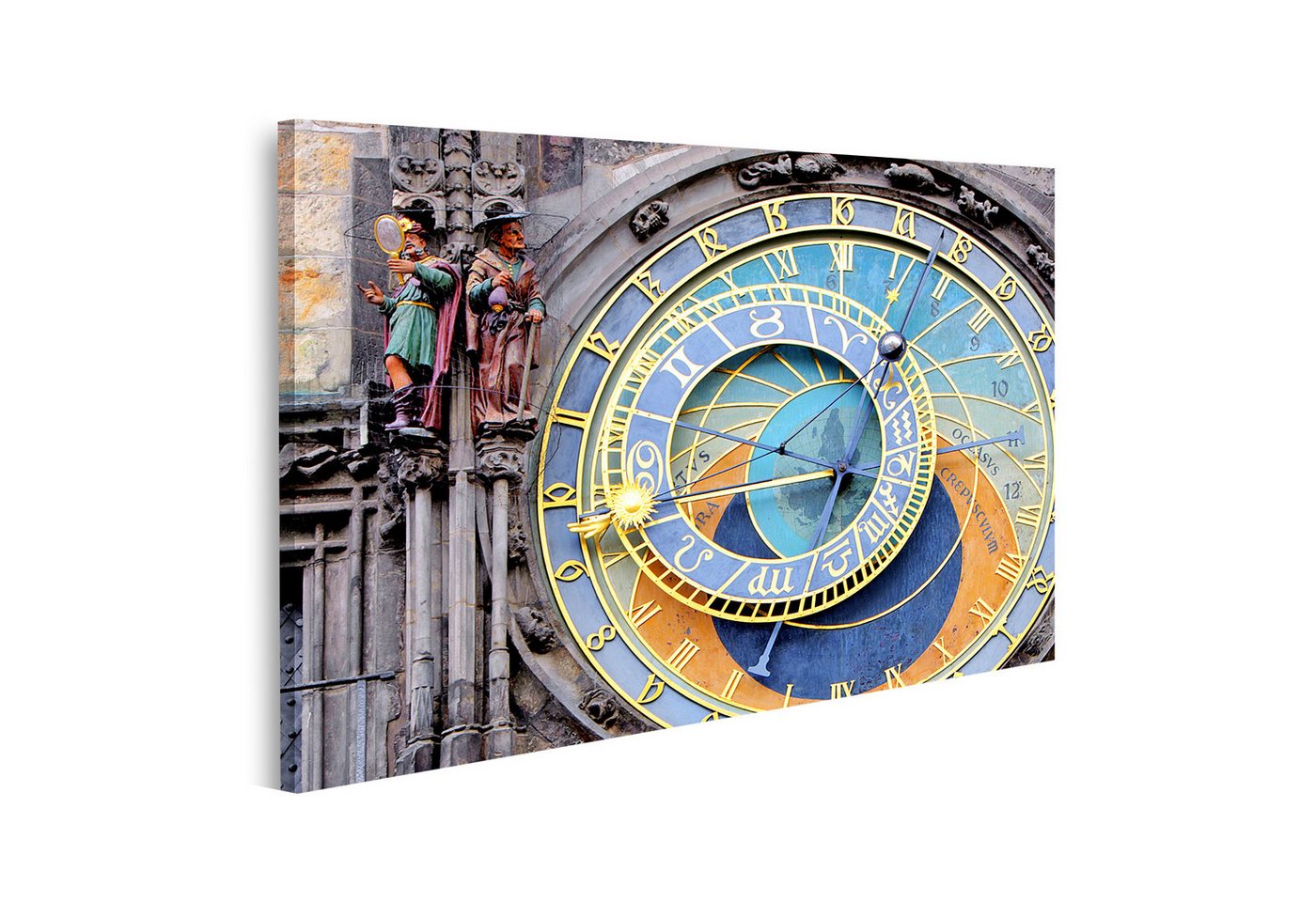 islandburner Leinwandbild Astronomische Uhr Prag Detailansicht Wandbild von islandburner