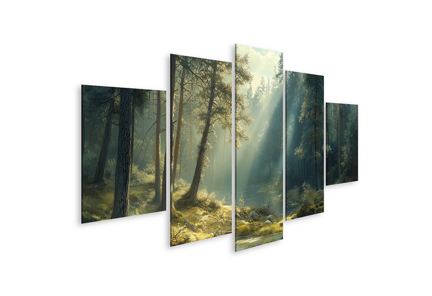 islandburner Leinwandbild Atemberaubender Wald in Sonnenglut - Erleben Sie pure Natur von islandburner