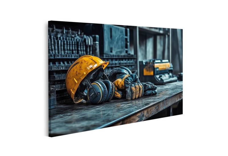 islandburner Leinwandbild Bauarbeiter Sicherheitsausruestung Werkbank Arbeitsplatz Wandbild islandburner Leinwandbild Bauarbeiter Sicherheitsausruestung Werkbank Arbeitsplatz Wandbild von islandburner
