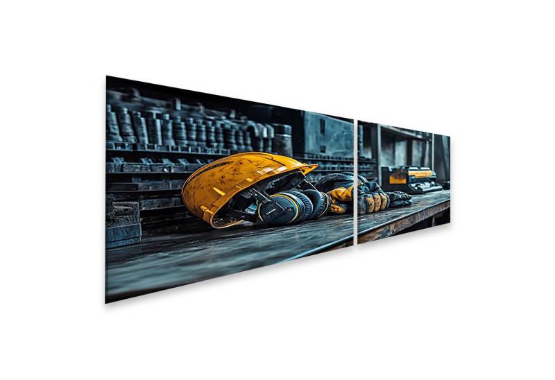 islandburner Leinwandbild Bauarbeiter Sicherheitsausruestung Werkbank Arbeitsplatz Wandbild von islandburner