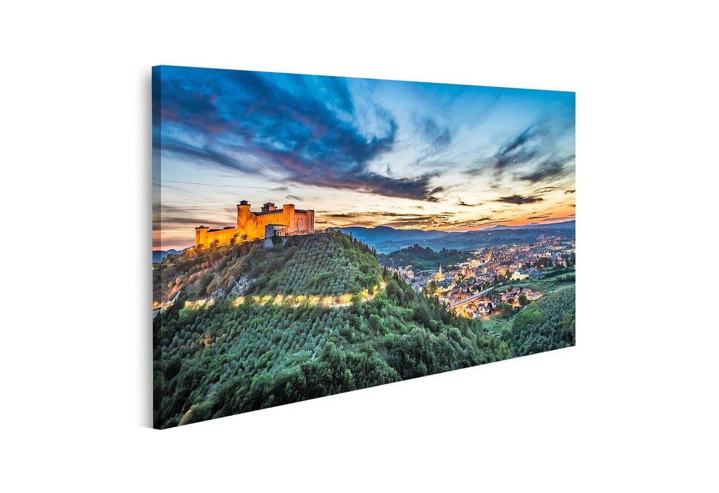 islandburner Leinwandbild Bild auf Leinwand Atemberaubender Sonnenuntergang Über Dem Schloss In von islandburner