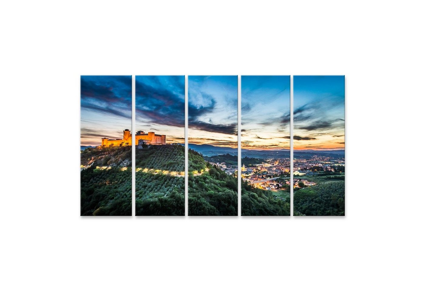 islandburner Leinwandbild Bild auf Leinwand Atemberaubender Sonnenuntergang Über Dem Schloss In von islandburner