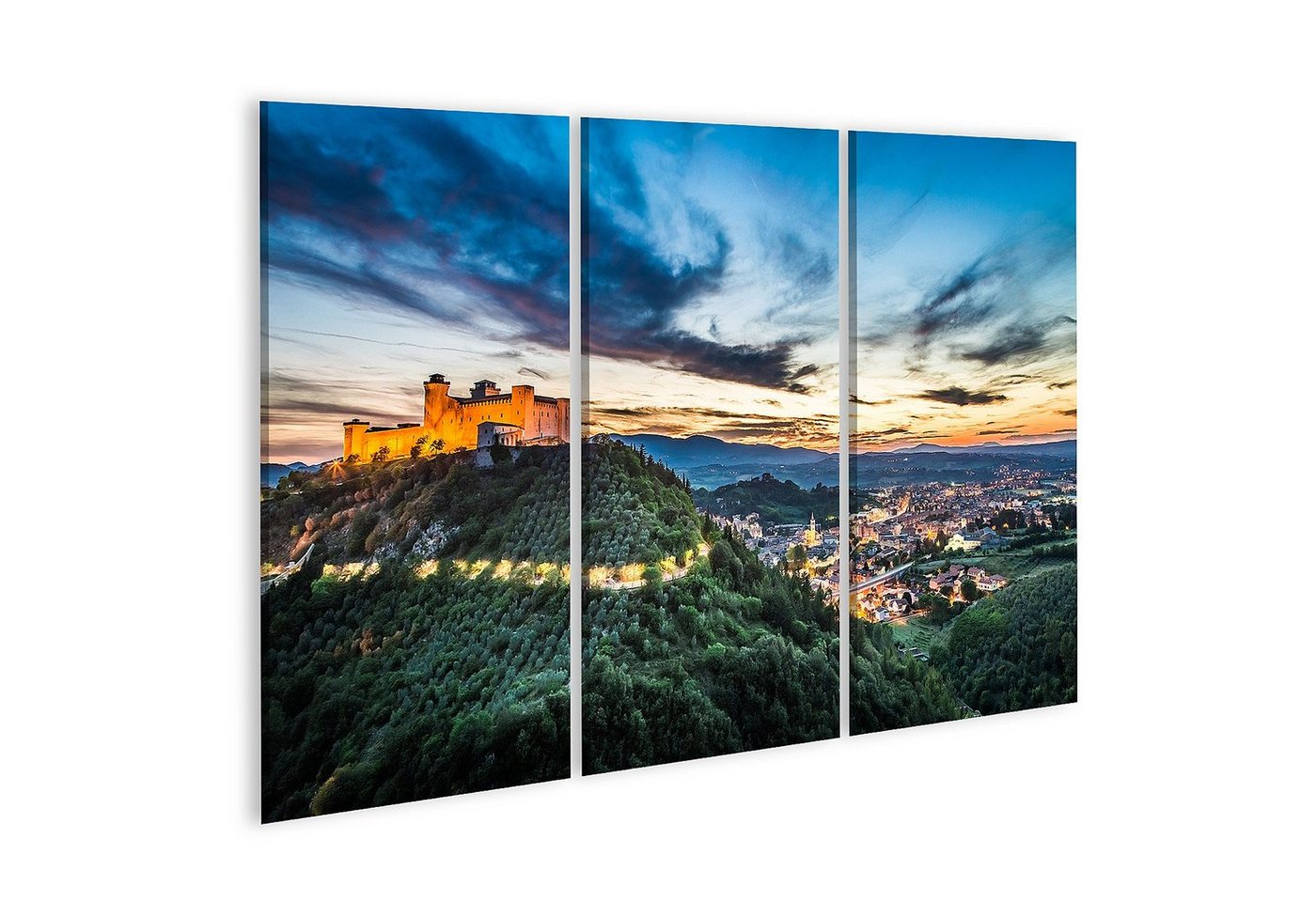 islandburner Leinwandbild Bild auf Leinwand Atemberaubender Sonnenuntergang Über Dem Schloss In von islandburner