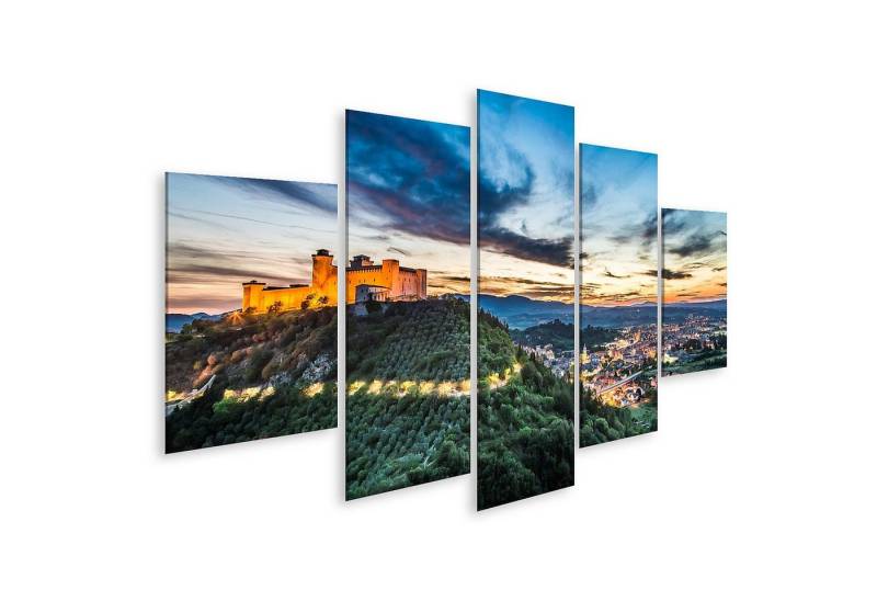 islandburner Leinwandbild Bild auf Leinwand Atemberaubender Sonnenuntergang über dem Schloss in von islandburner