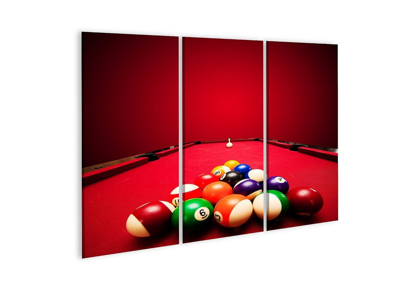 islandburner Leinwandbild Bild auf Leinwand Billards Pool Spiel Farbe Kugeln In Dreieck Mit Dem von islandburner