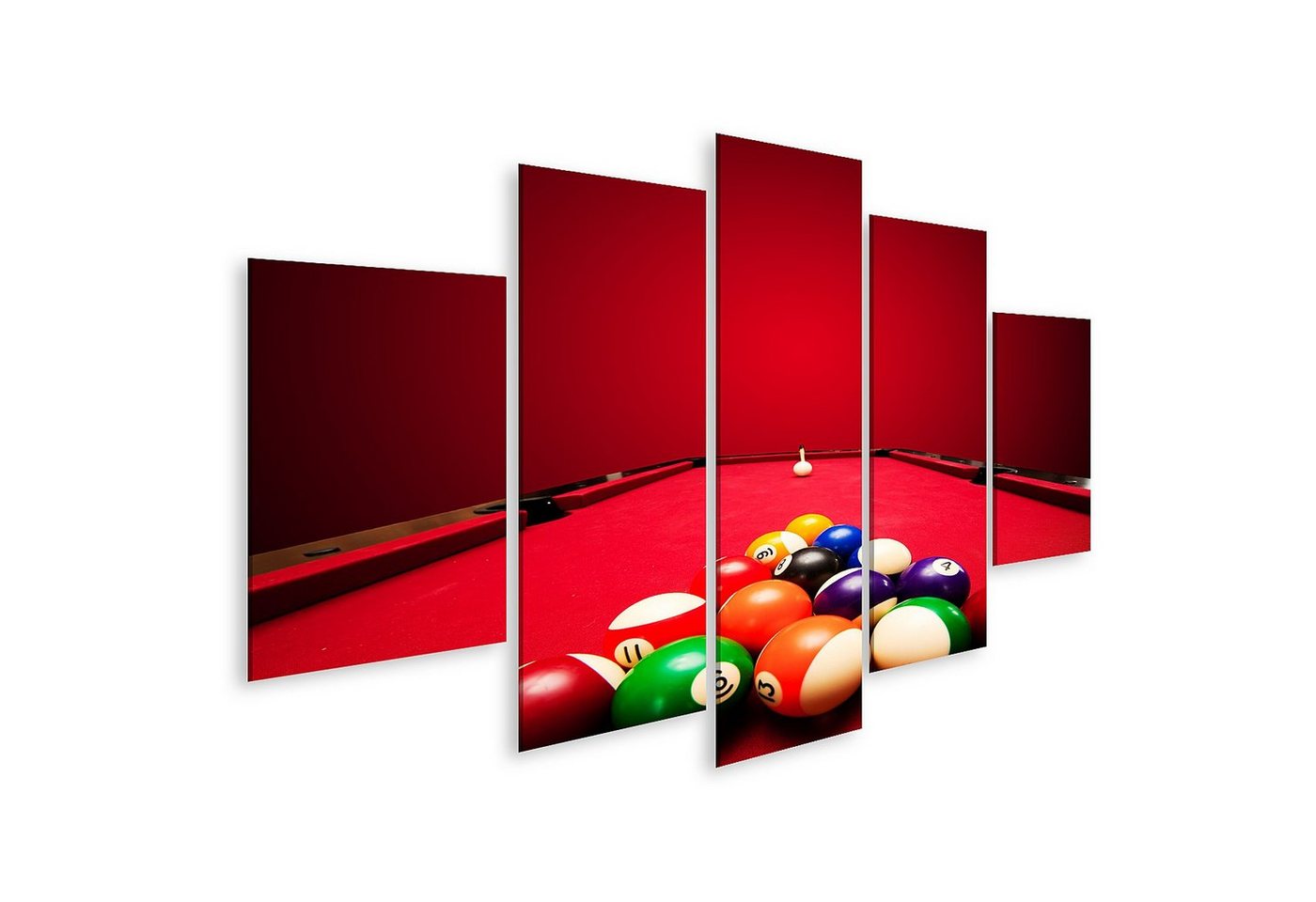 islandburner Leinwandbild Bild auf Leinwand Billards Pool Spiel Farbe Kugeln In Dreieck Mit Dem von islandburner