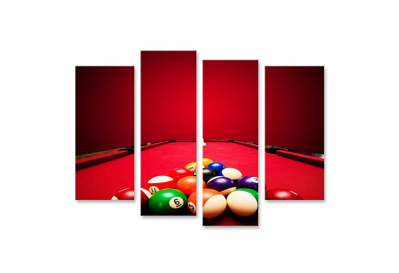 islandburner Leinwandbild Bild auf Leinwand Billards Pool Spiel Farbe Kugeln In Dreieck Mit Dem von islandburner