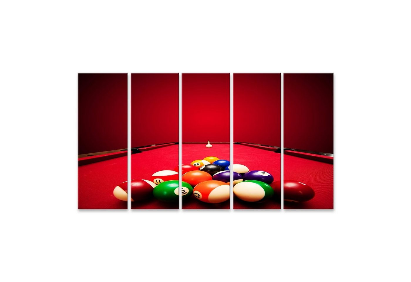 islandburner Leinwandbild Bild auf Leinwand Billards Pool Spiel Farbe Kugeln In Dreieck Mit Dem von islandburner