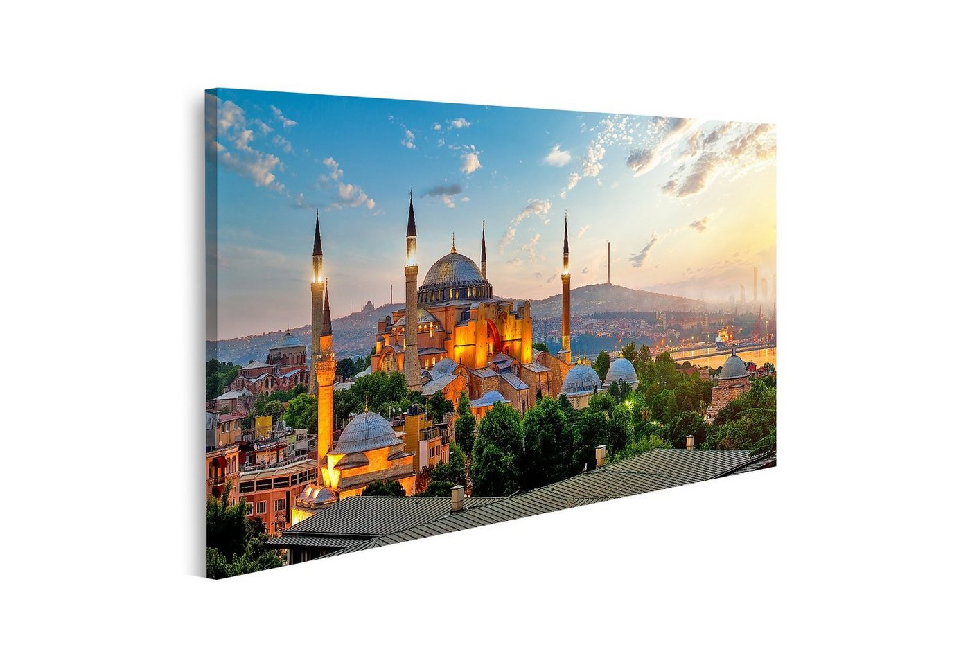 islandburner Leinwandbild Bild auf Leinwand Blick Ayasofya Museum Stadtbild Istanbul Sonnenaufga von islandburner