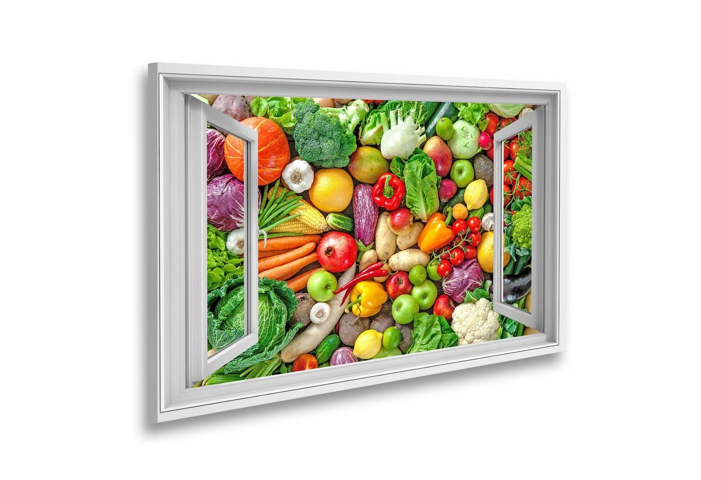 islandburner Leinwandbild Fensterblick Frisches Obst und Gemüsesortiment Sagenhafter Effekt Wand islandburner Leinwandbild Fensterblick Frisches Obst und Gemüsesortiment Sagenhafter Effekt Wand von islandburner