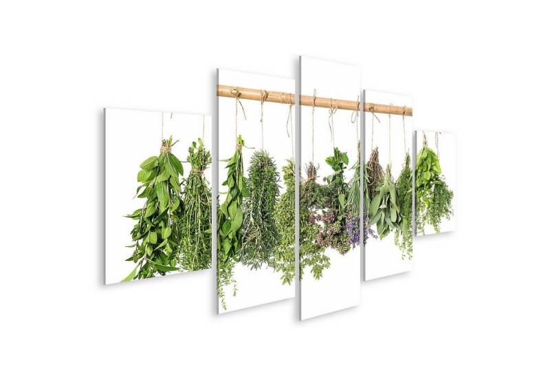 islandburner Leinwandbild Bild auf Leinwand Frische Kräuter Hanging Isolated On White Background von islandburner