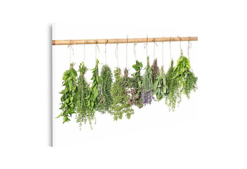 islandburner Leinwandbild Bild auf Leinwand Frische Kräuter Hanging Isolated On White Background von islandburner