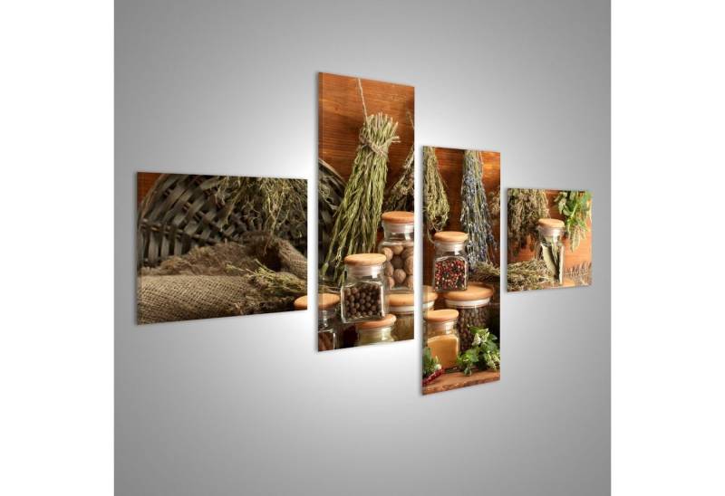 islandburner Leinwandbild Bild auf Leinwand Getrocknete Kräuter Gewürze Und Und Pfeffer Auf Holz von islandburner